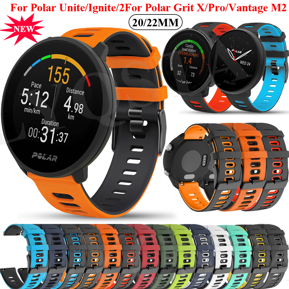 Silicone Watch Band 22Mm - 20 22Mm Tali Gelang untuk Polar