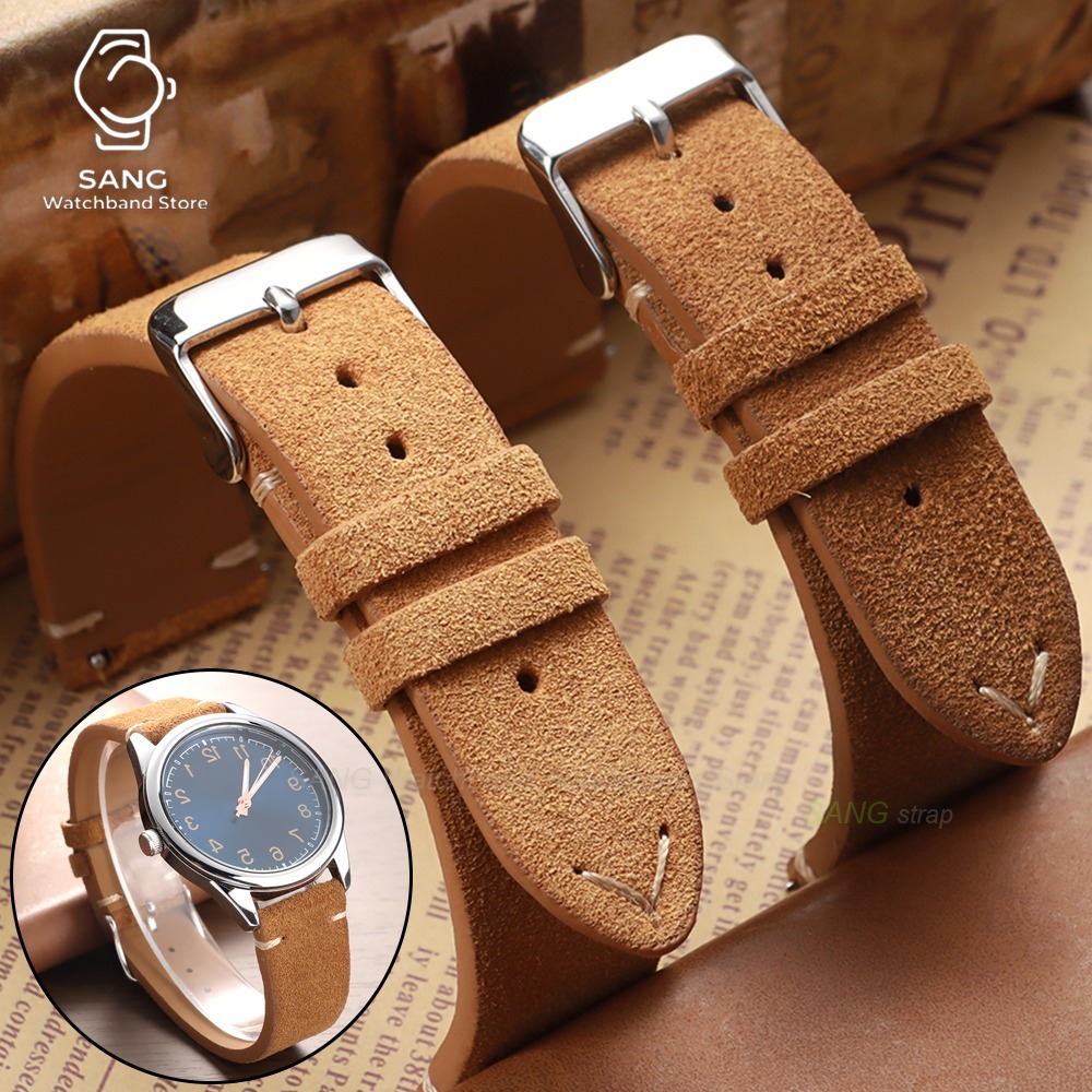 Suede Strap Watch - 14/16/18/19/20/21/22mm Tali Jam Tangan Kulit Suede