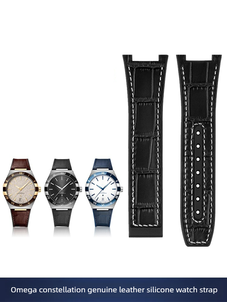 Omega Watch Constellation - Tali Jam Tangan Silikon Kulit untuk