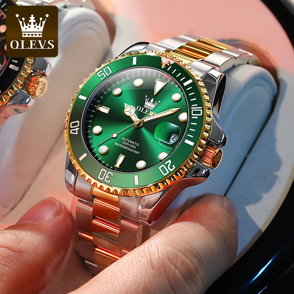 OLEVS 6650 Jam Tangan Mekanik  - Rolex Watch Submariner ulasan dan harga