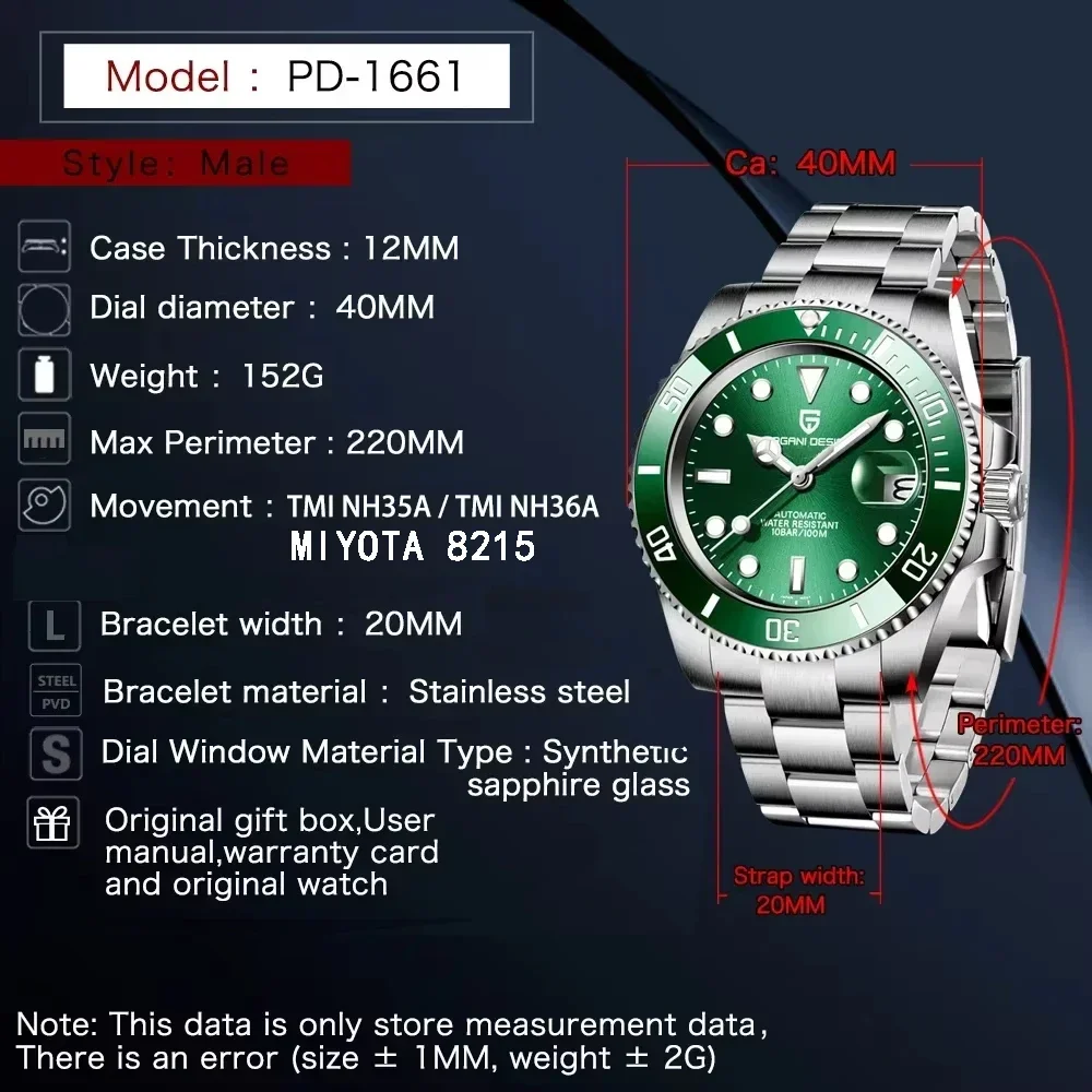 PAGANI DESIGN 2026 Jam Tangan  - Rolex Watch Submariner ulasan dan harga
